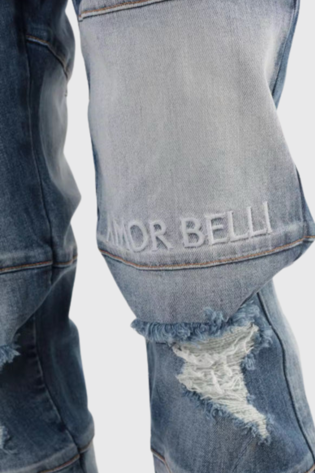 2-Tone Distressed Jeans