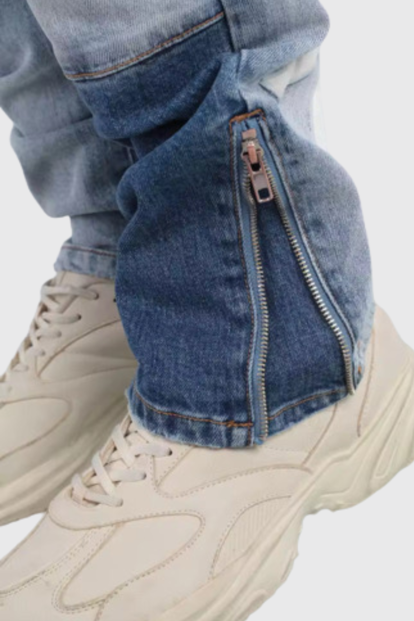 2-Tone Distressed Jeans