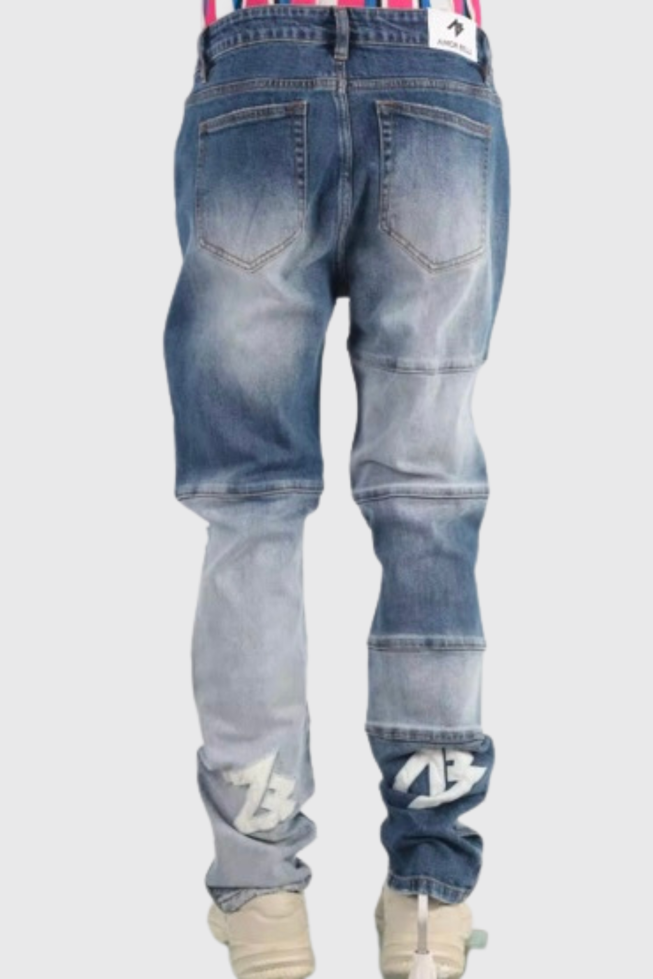 2-Tone Distressed Jeans