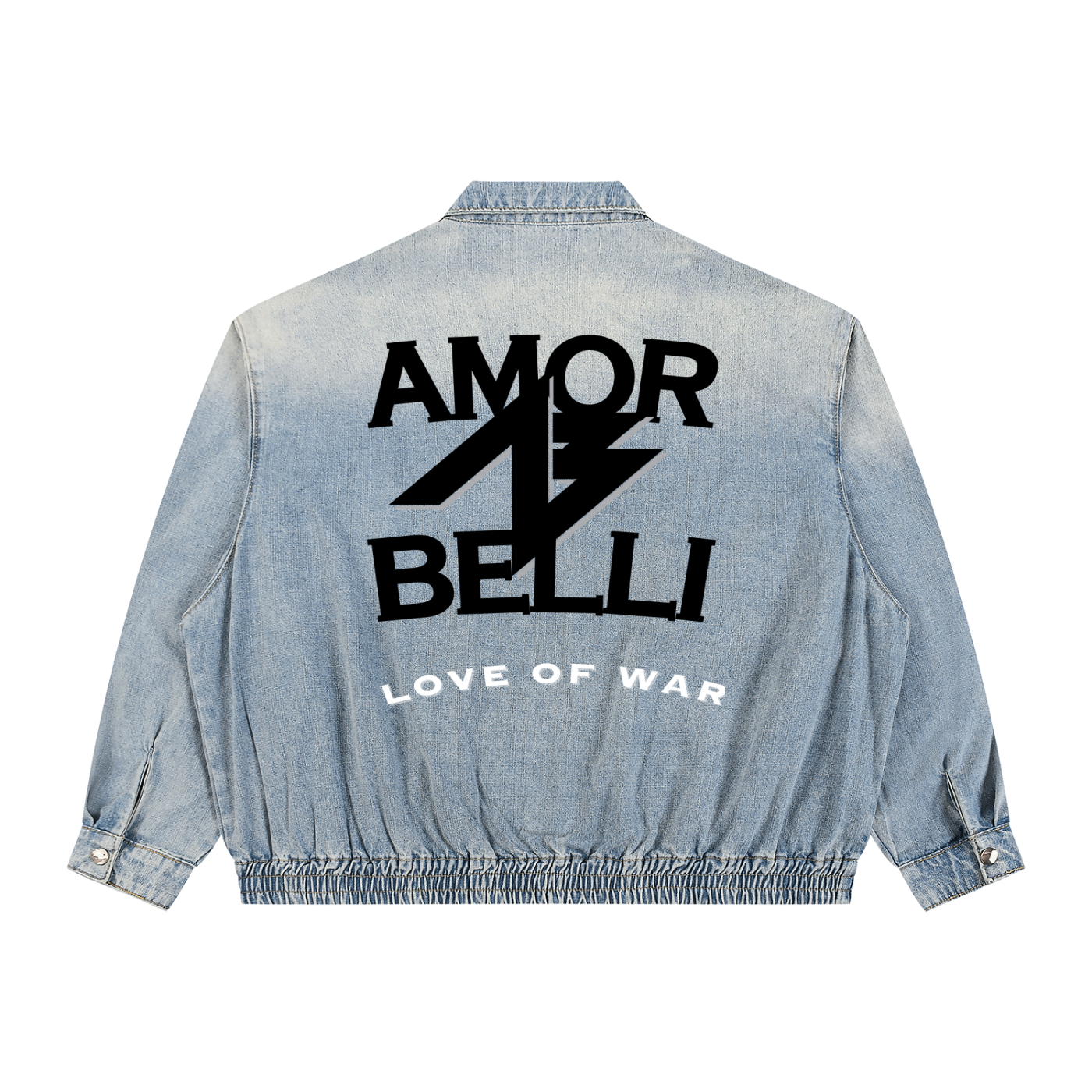 LOVE OVER WAR Bomber Denim Jacket