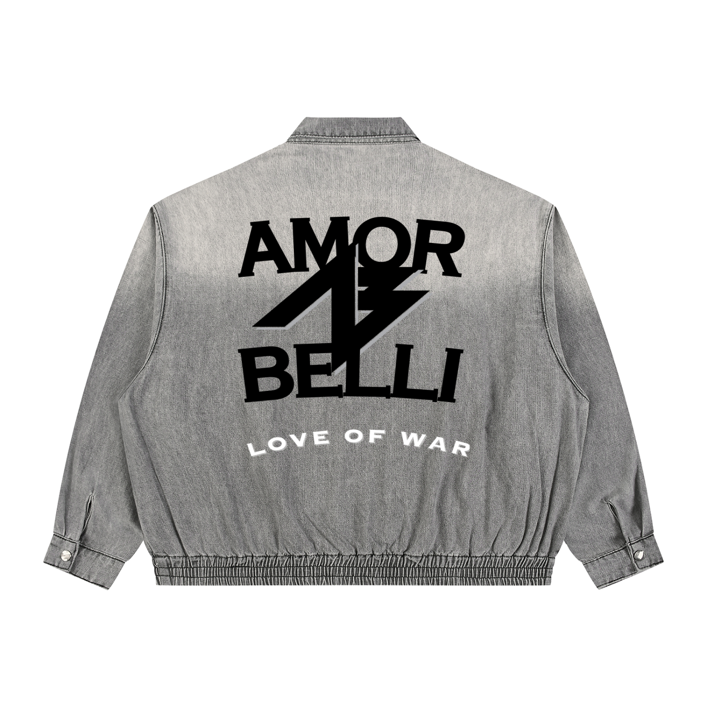 LOVE OVER WAR Bomber Denim Jacket
